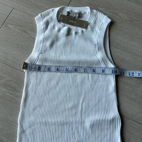 J Crew Ruffle Trim Shell Tank Top In Premium Ultra Fine Cotton XXS White Flaw - Picture 5 of 12